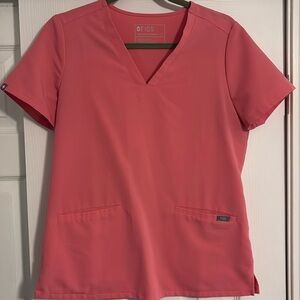Figs Women’s neon pink casma three pocket scrub top